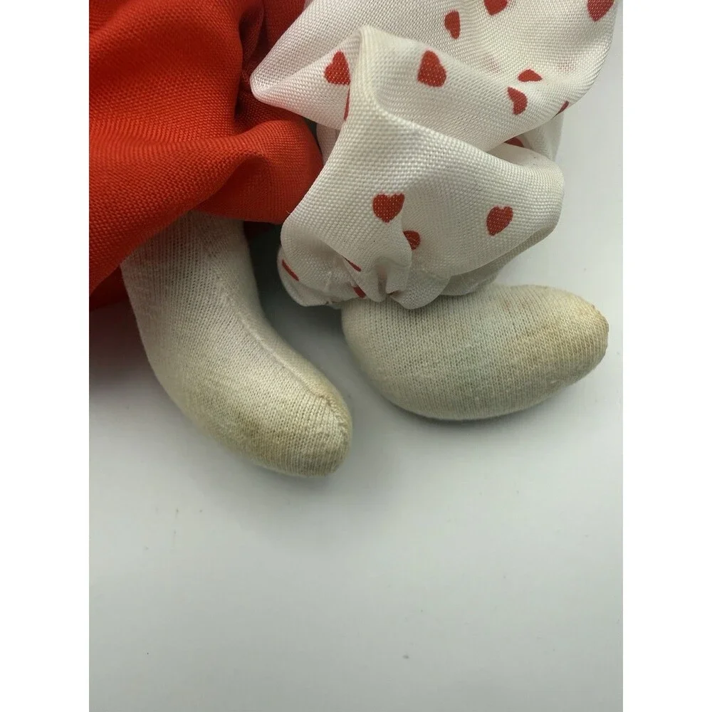 Vintage Porcelain Clown Doll 7” Red White Hearts Outfit Made in Thailand